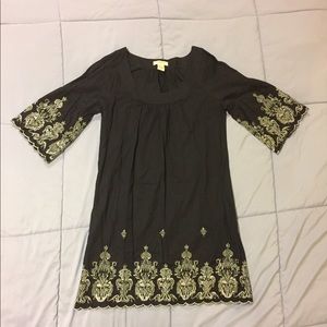 Vertigo black embroidered 100% cotton dress